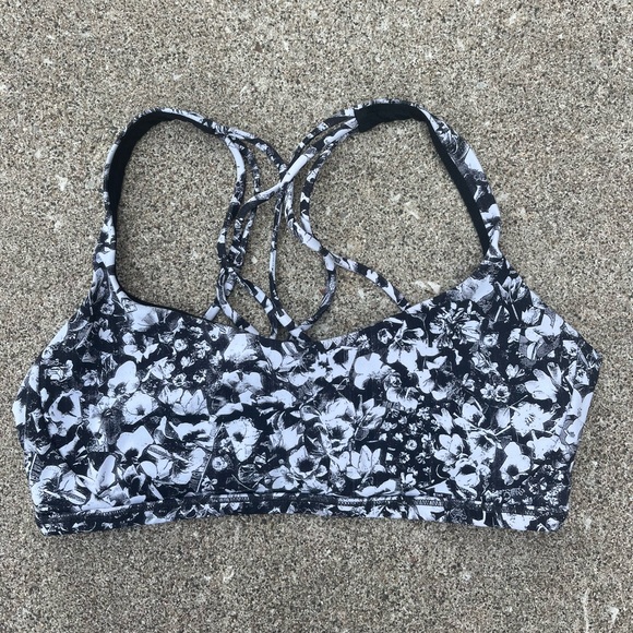 lululemon athletica Other - lululemon athletica Black and White Floral Sports Bra